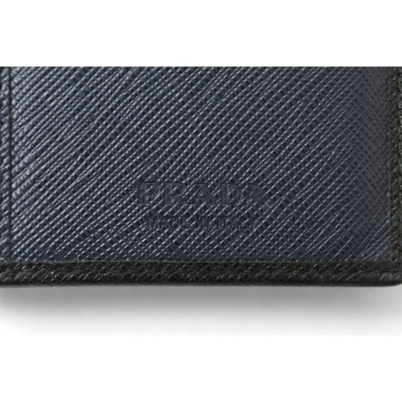 Prada Saffiano Embossed Leather Long Wallet Neri Baltico Black Navy Blue - Picture 7 of 11